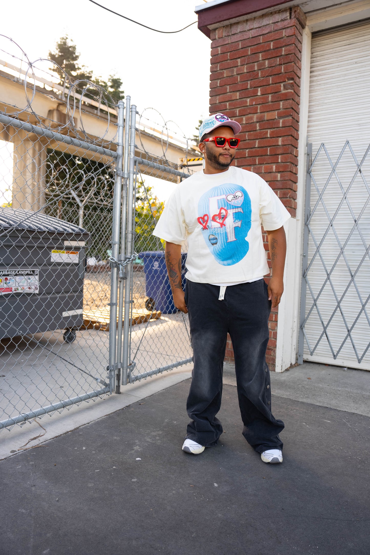 SKI MASK CROP TEE CREAM
