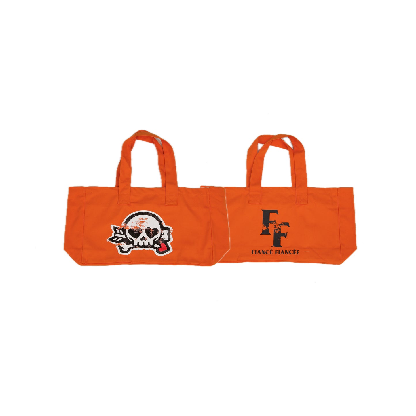 SKULL HEART TOTE W/ZIPPER