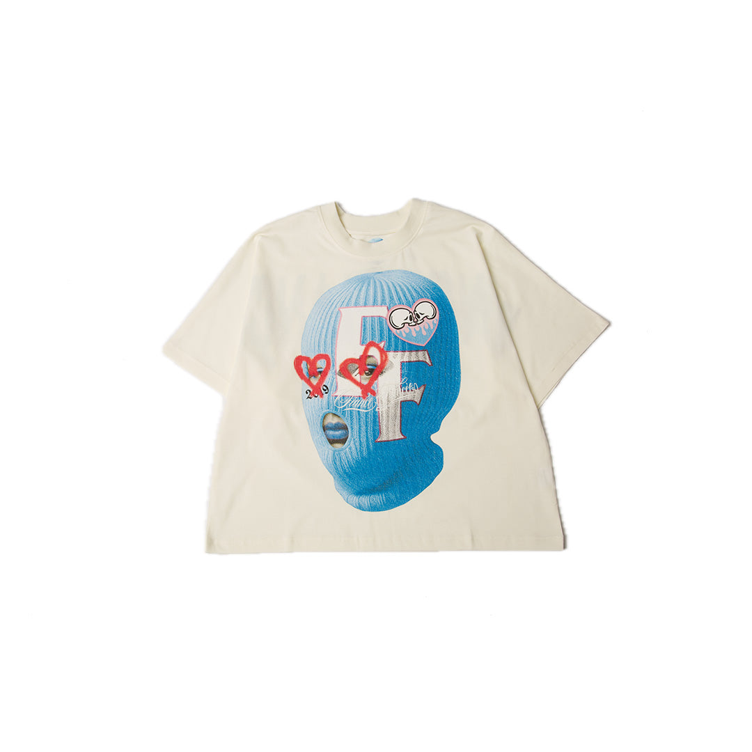 SKI MASK CROP TEE CREAM
