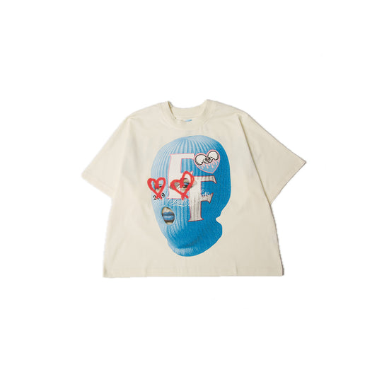 SKI MASK CROP TEE CREAM