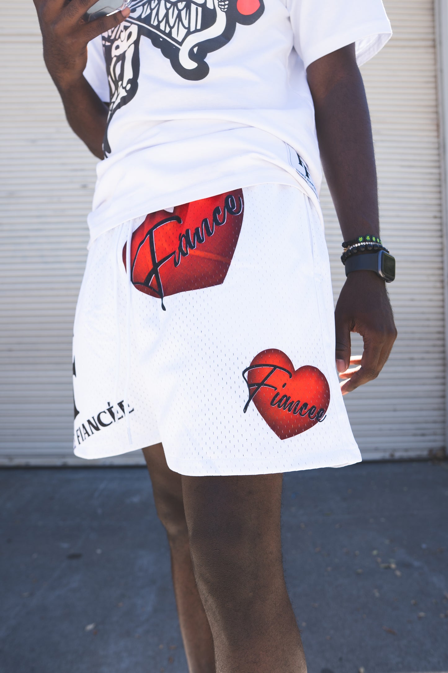 fiance fiancee mesh shorts